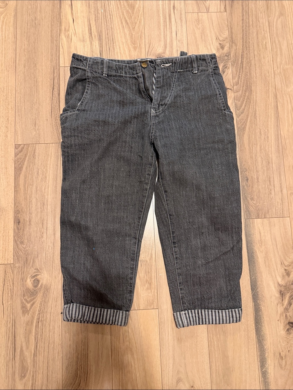 Y's by Yohji Yamamoto Women's Dark Gray Cropped Jeans